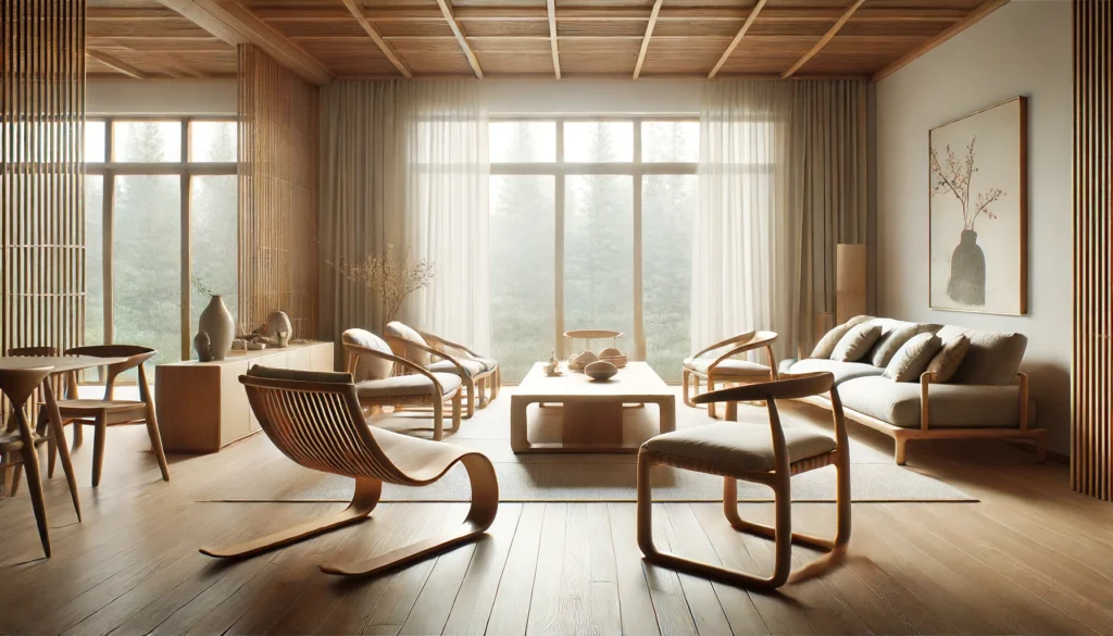 salon comedor japandi